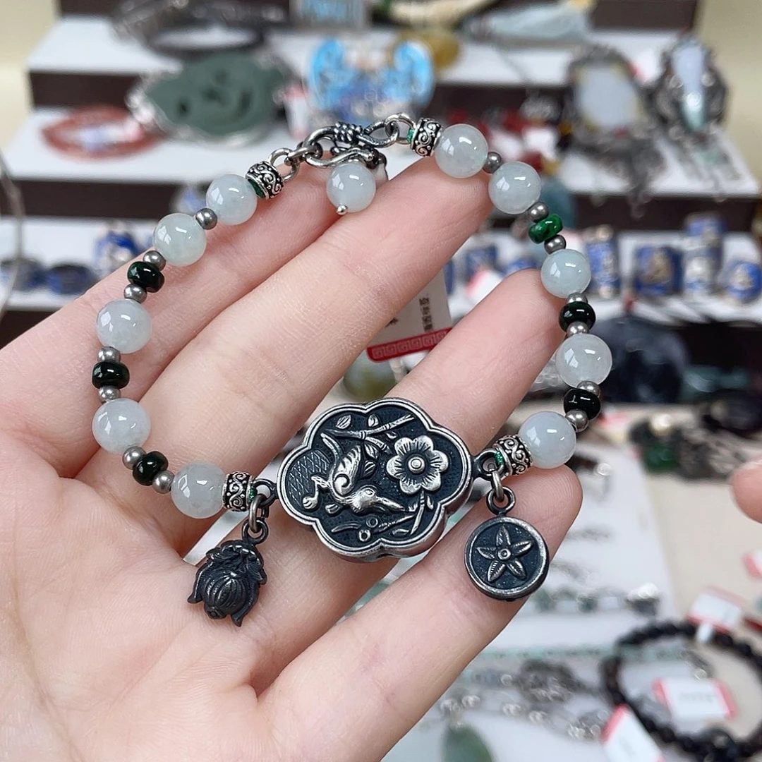 无925银复古纯银手链
