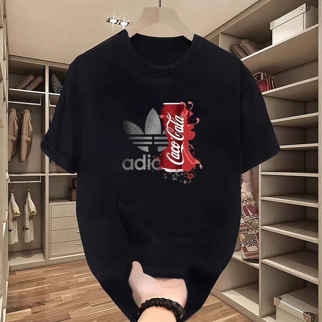 【送运费险】联名款潮牌男女短袖T恤夏季情侣同款上衣设计C06黑