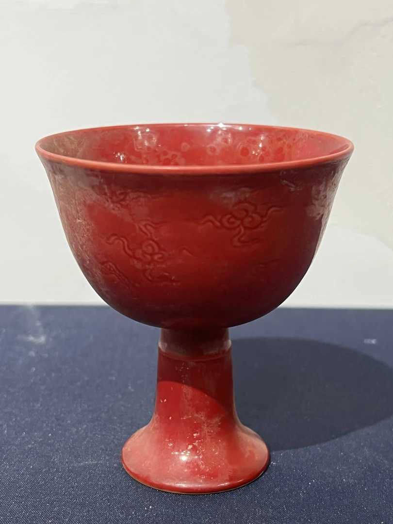 AAA30 手工釉红高脚杯 （代拍链接）