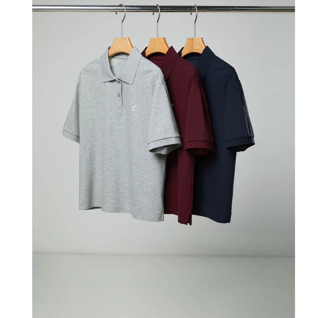 初棉【刺绣POLO】凉感透气 菠萝纹理POLO针织短袖 363601021