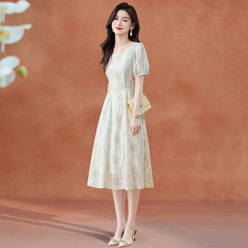 拉夏贝尔十三行高端减龄连衣裙女夏2025新款流行爆款端庄大气裙子