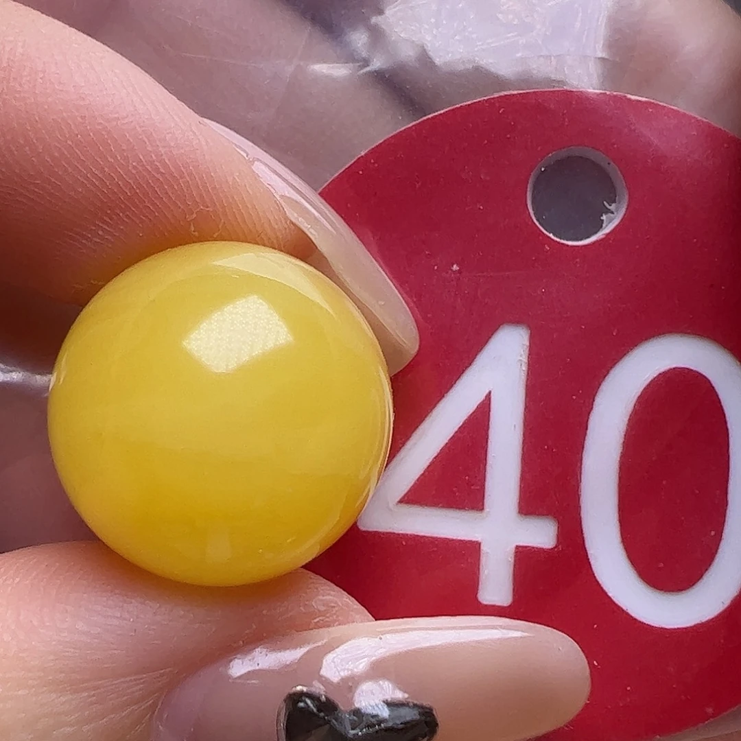 蜜蜡未镶嵌珠宝奇石15.6mm鸡油黄圆珠