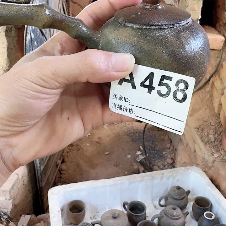三***云茶壶紫砂坭兴陶柴烧