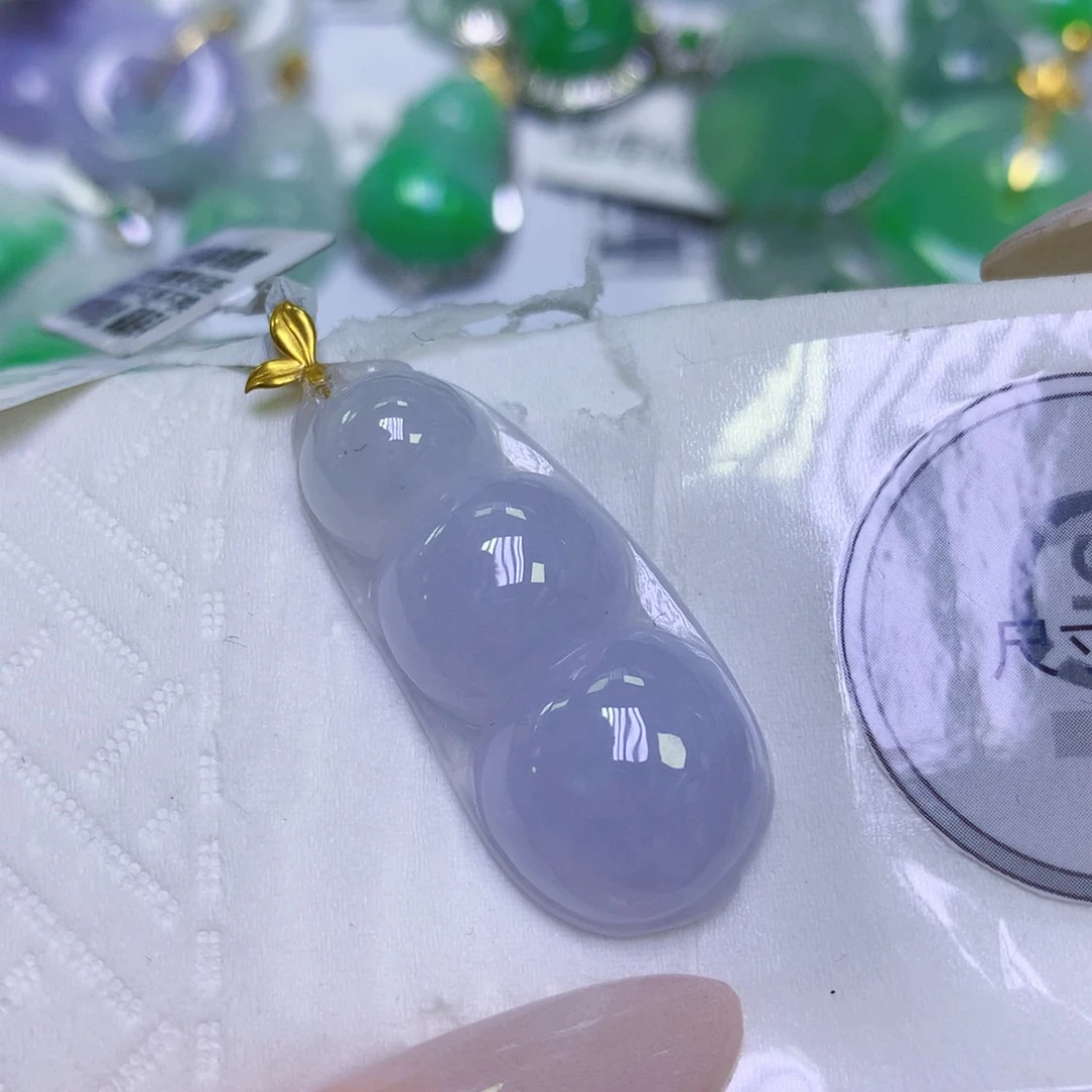 翡翠18K金镶嵌颈饰天然缅甸翡翠a货百元以上9元证书费自理