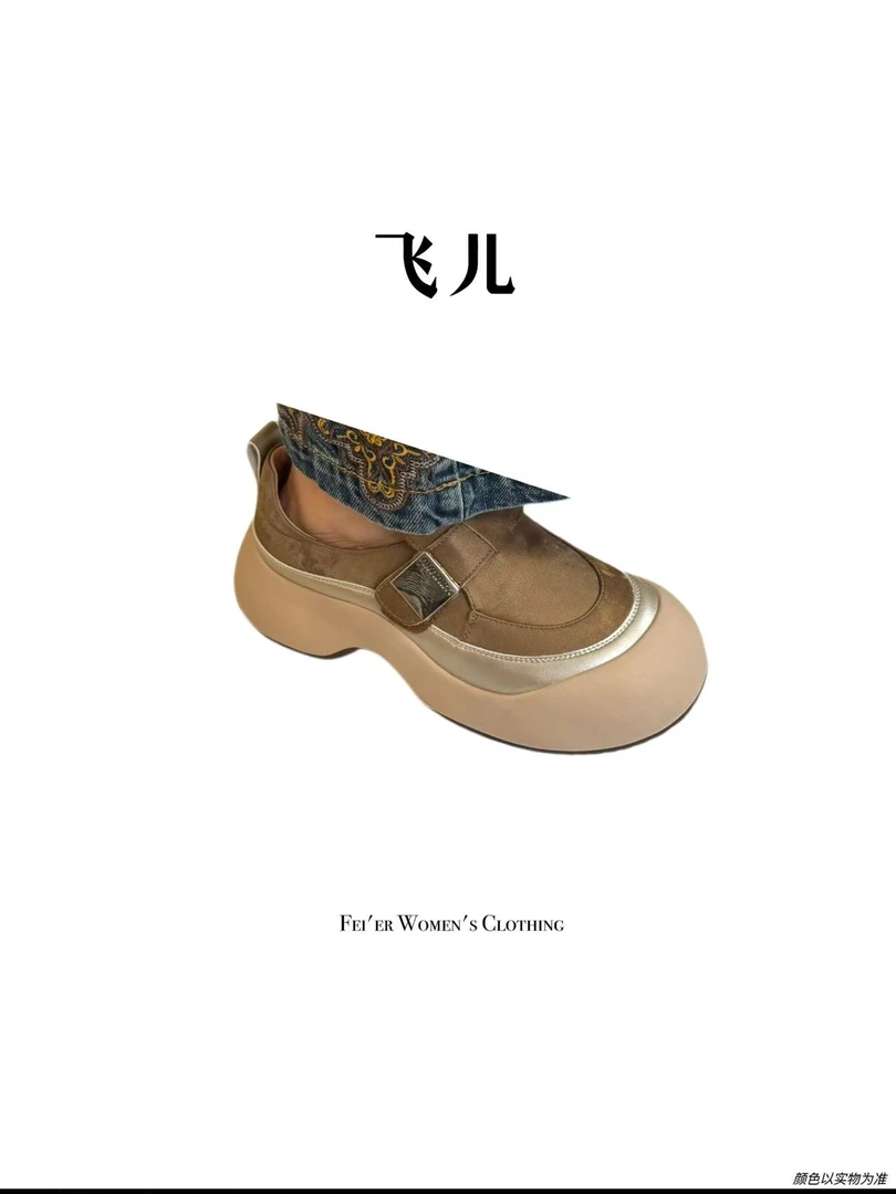 飞儿【复古包头鞋】2025新款增高5~6cm时尚百搭鞋