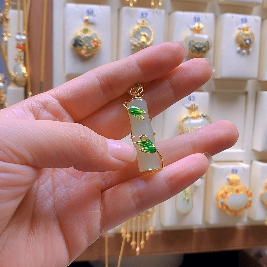 和田玉银S925镶嵌颈饰