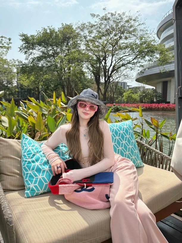 TTS【海岛之约】修身系带收腰上衣运动长裤时尚两件套