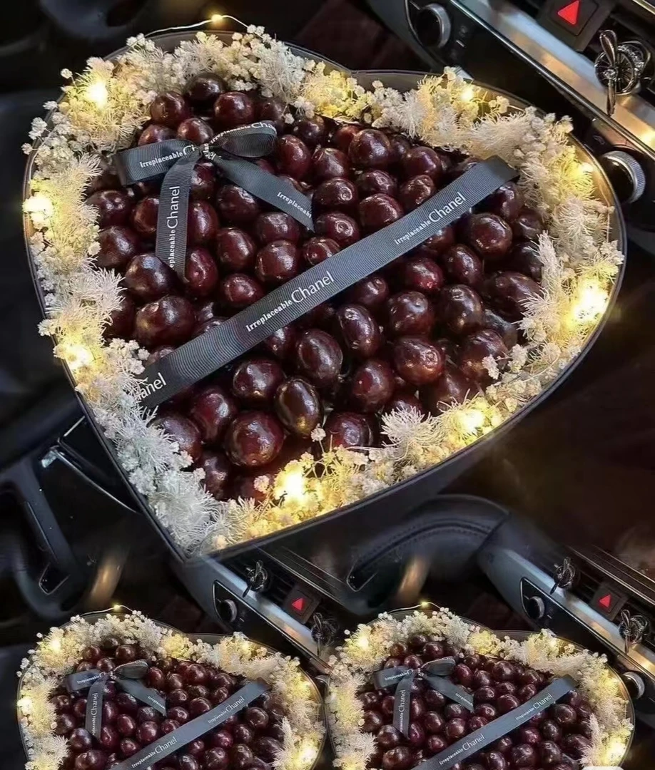 爱你久久 车厘子心型礼盒 约1000g-2000g 圣诞节礼物【圣诞水果礼盒】