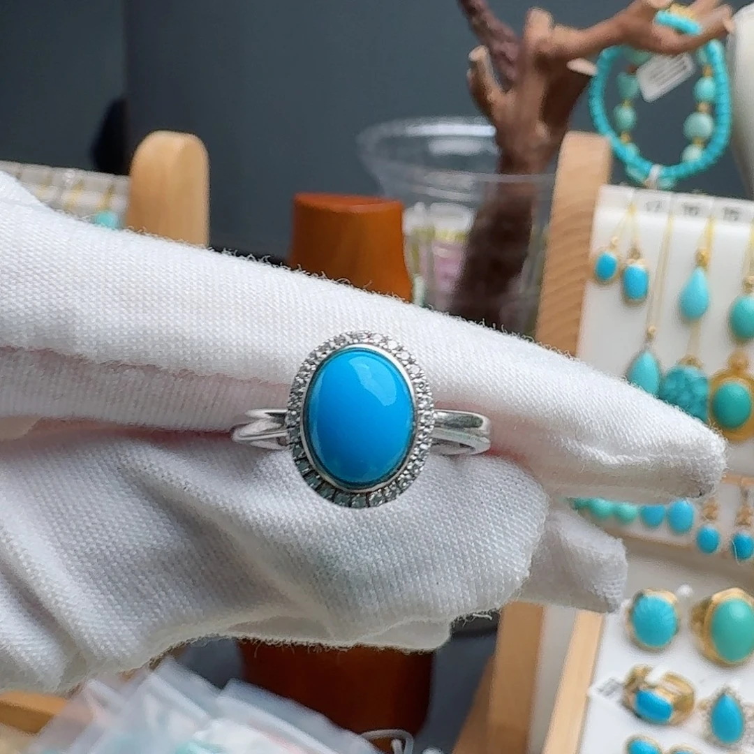 绿松石银S925镶嵌珠宝奇石