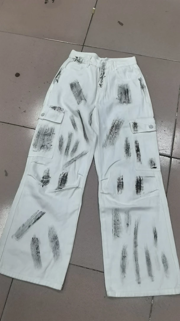 2025流行四季款休闲裤运动白色户外女士夏季速干印花