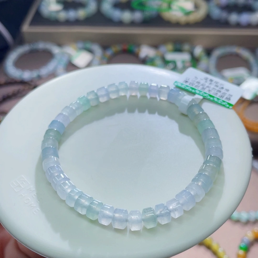 未镶嵌手链翡翠冰桶珠 无鉴赏