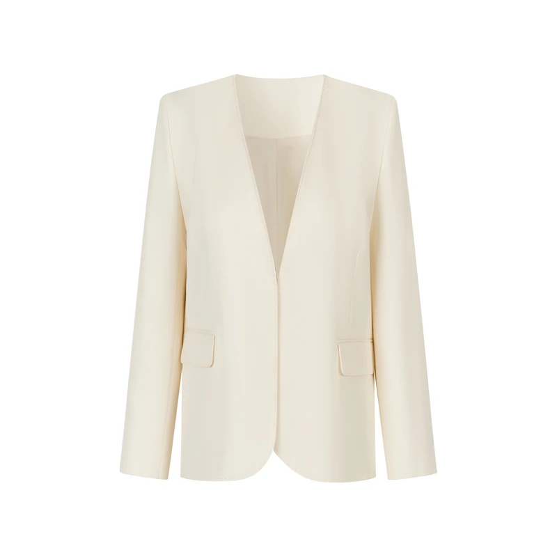 西装外套女2025春秋新款百搭气质显瘦白色外套上衣女XZ6618