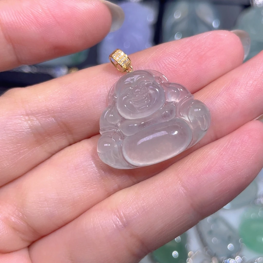 颈饰18K金镶嵌翡翠翡翠