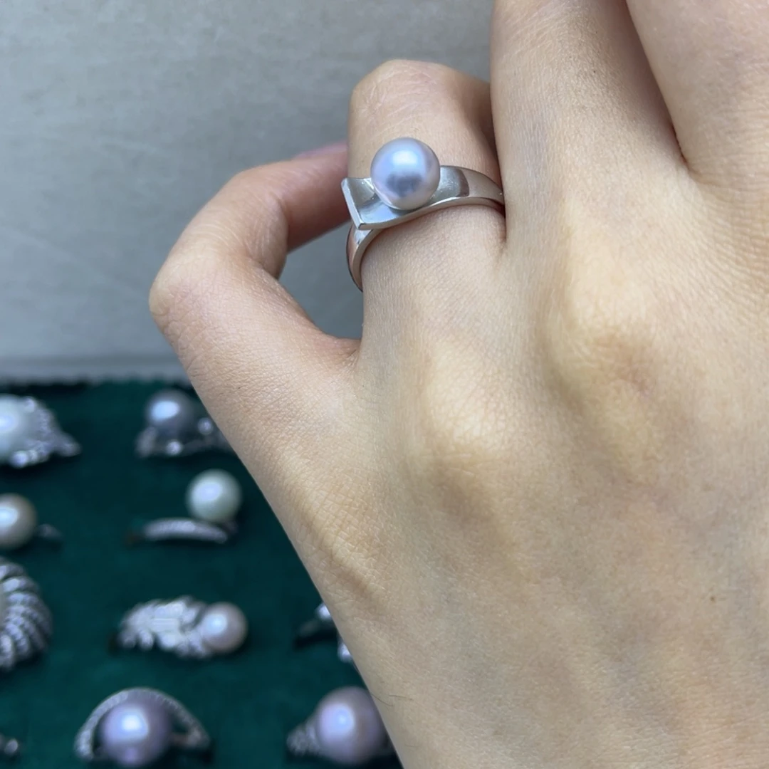 银S925镶嵌海水珍珠戒指