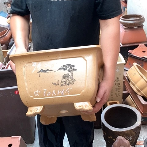 紫砂花盆手工制作