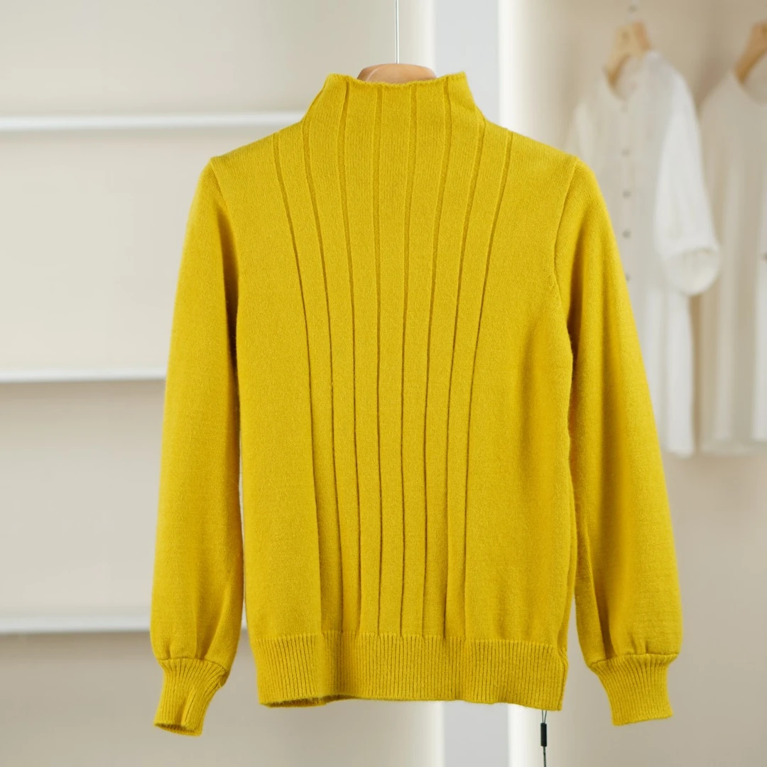 麦迪尚品【唯】51203622 秋季时尚纯色立领针织毛衣品牌女装折扣