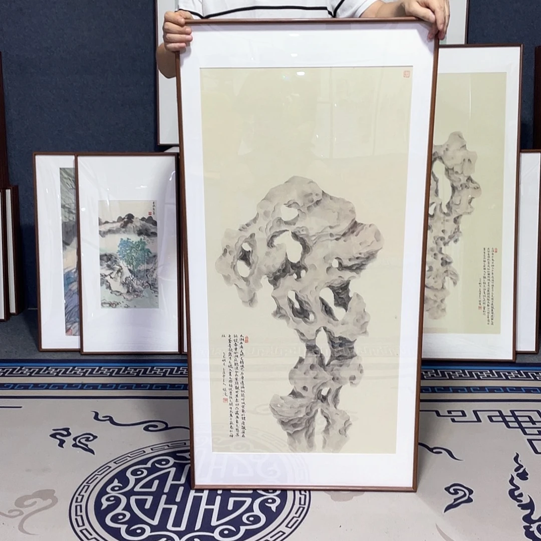 国画手绘画作品带框60/120