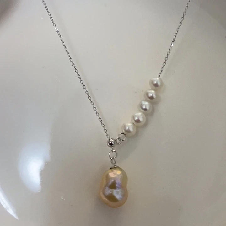 颈饰淡水珍珠银S925镶嵌