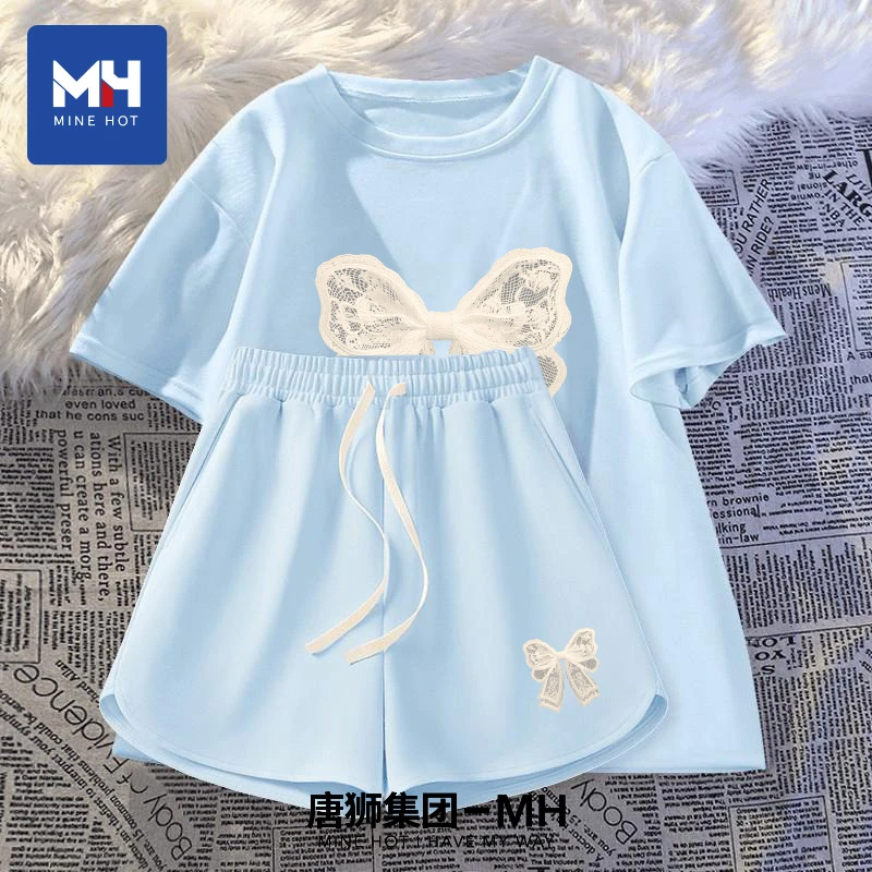 唐狮集团MH运动服套装女2025夏新款休闲短裤冰丝凉感别致一整套K