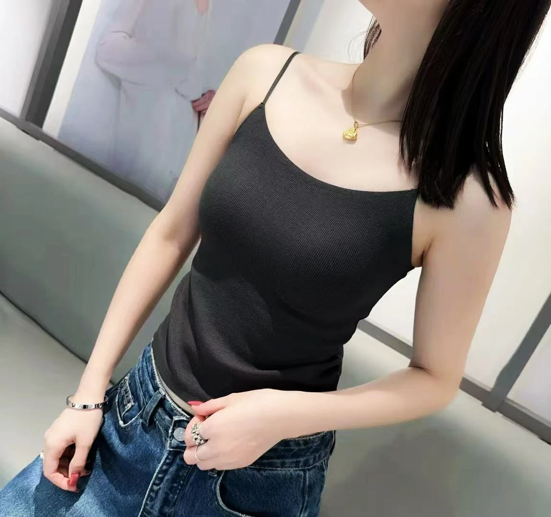 秋冬新款修身简约美背背心