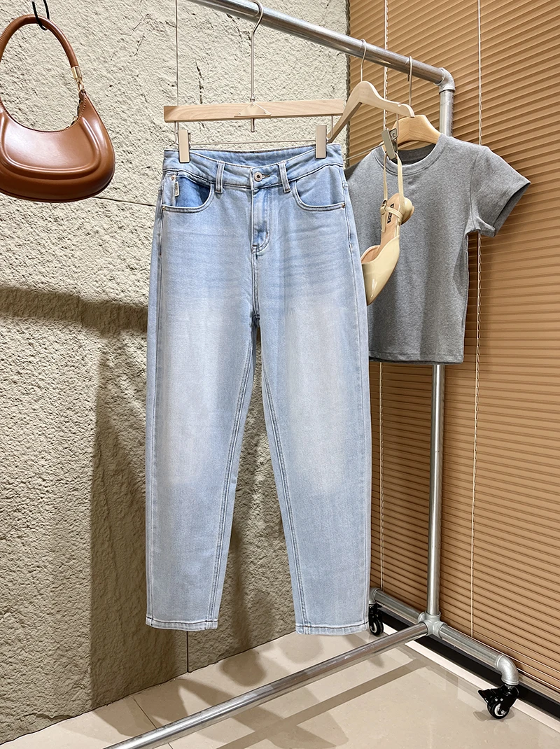 特！梨型天菜~不挑身材宽松锥形 棉弹牛仔裤老爹裤 H5113 女装E304