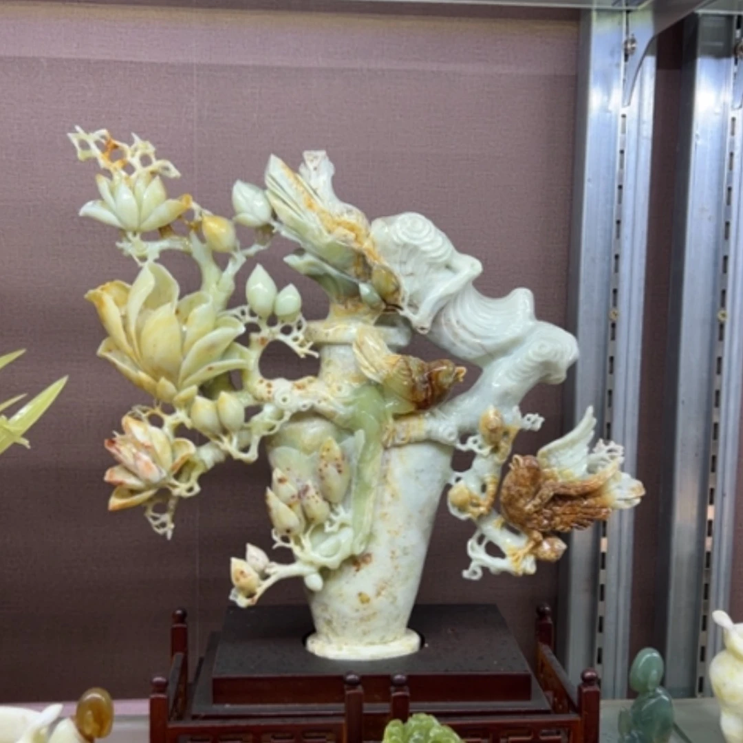 【闪购商品】未镶嵌蛇纹石玉珠宝奇石玉兰花