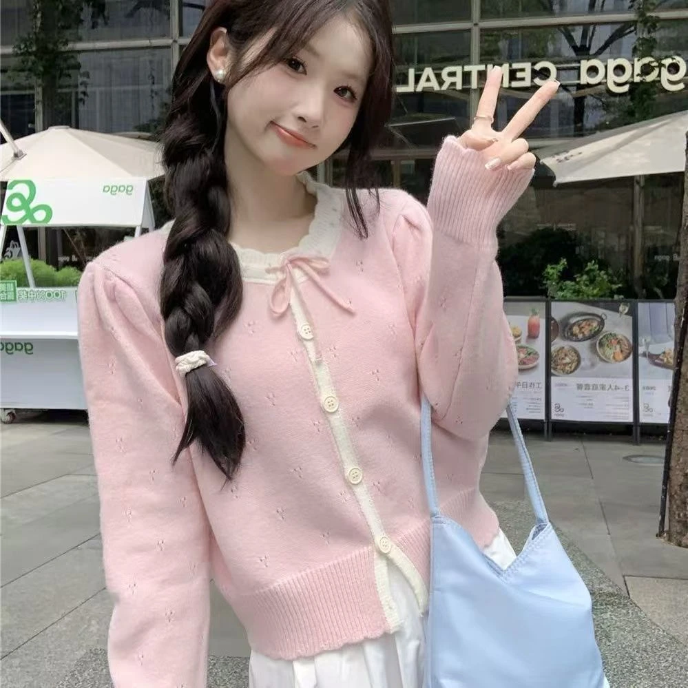 秋冬季2025新款时尚温柔风开衫外套女装软糯甜美针织毛衣打底上衣