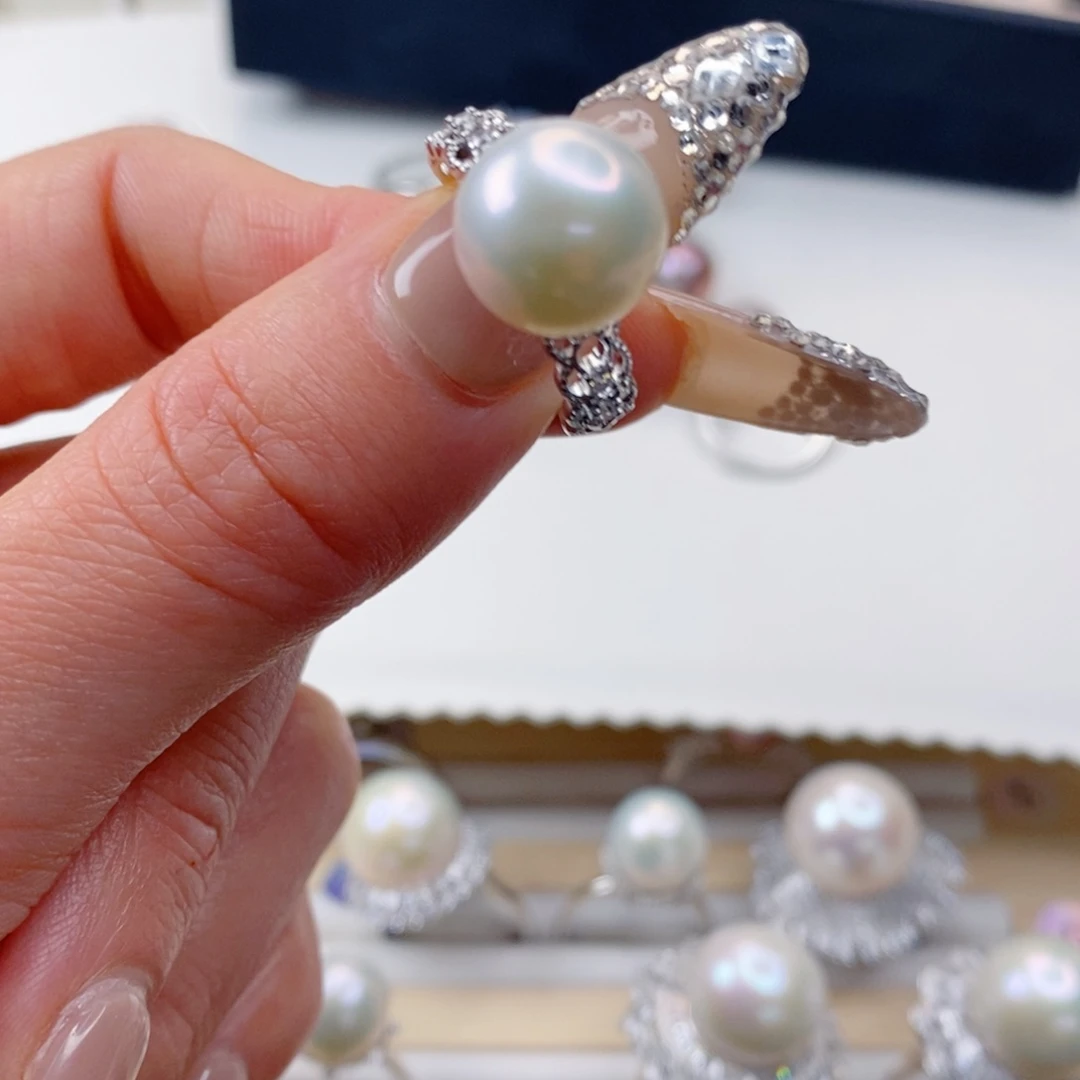 淡水珍珠戒指银S925镶嵌
