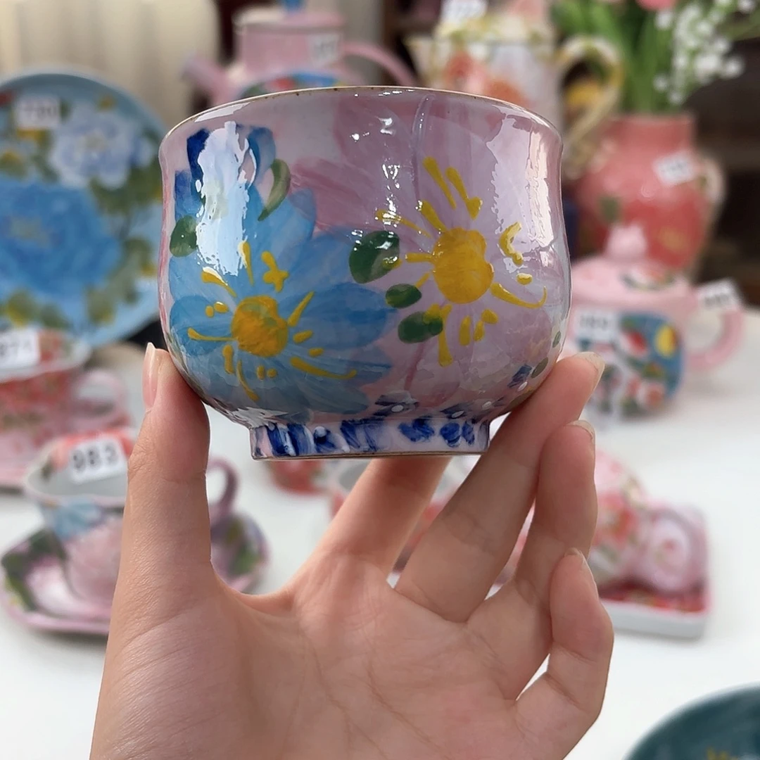 景德镇手绘高温釉下彩陶瓷茶具