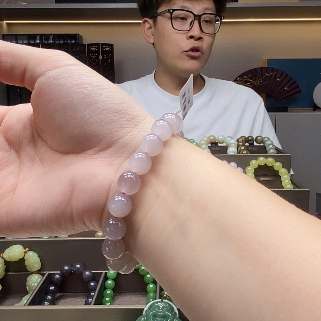 和田玉未镶嵌手串藕粉10