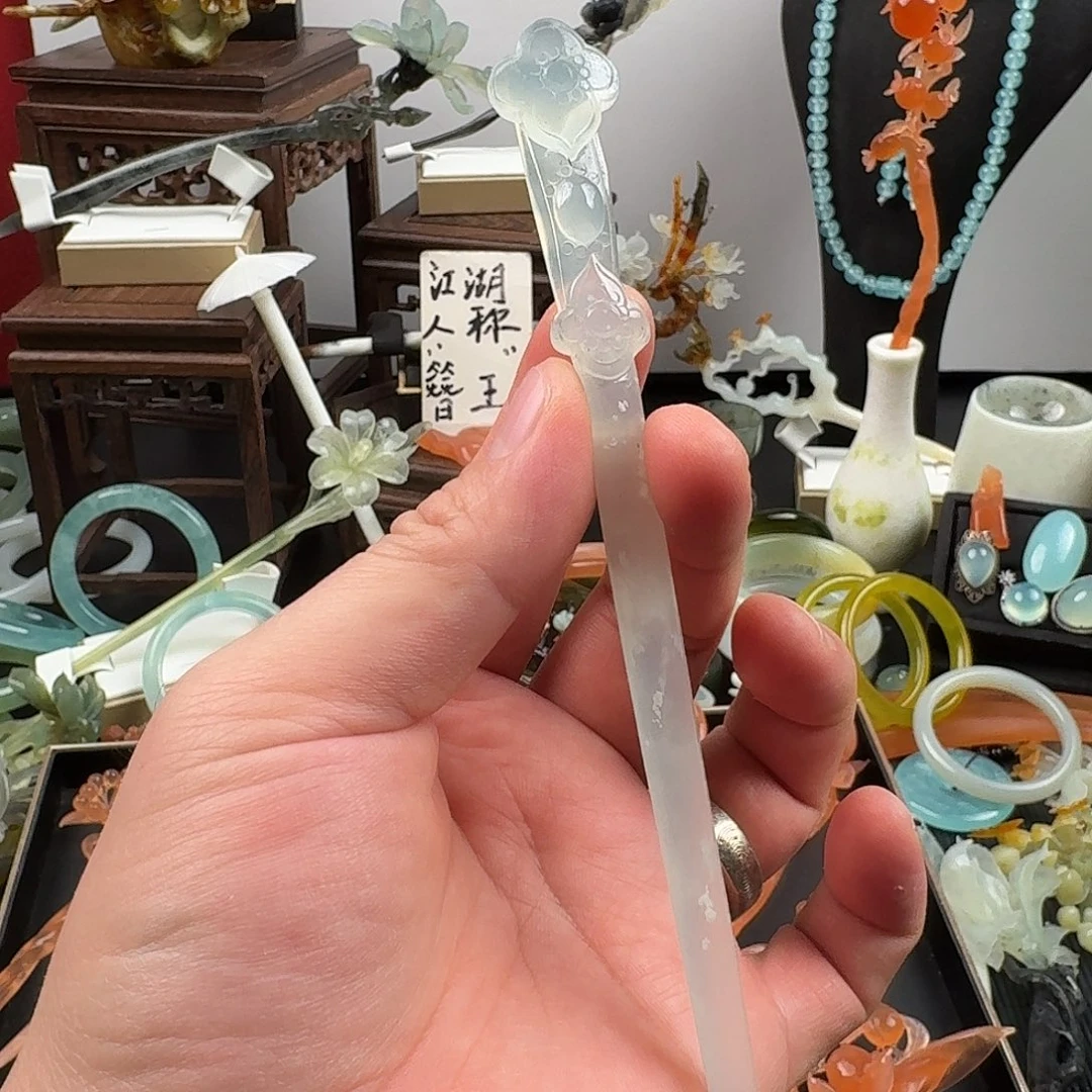 蛇纹石玉未镶嵌发饰