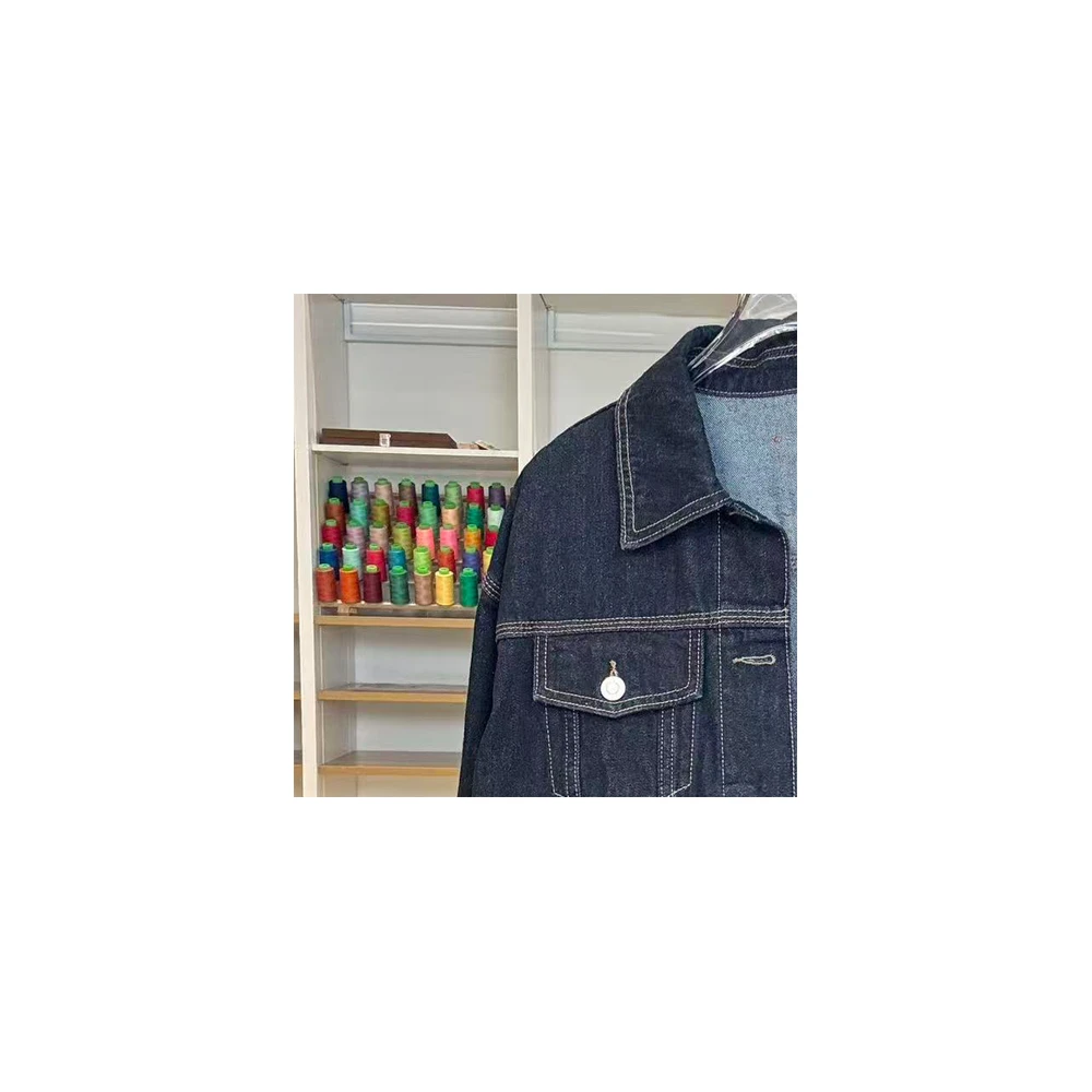 【新品】秋女百搭秋女款牛仔水洗复古纽扣外套AC109