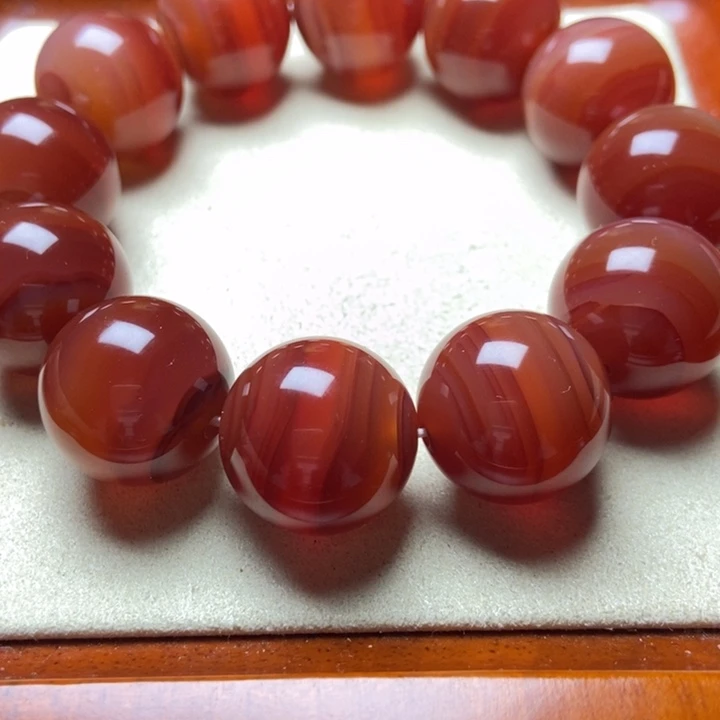 玛瑙/玉髓未镶嵌手串全品 满肉酒红缠丝玛瑙