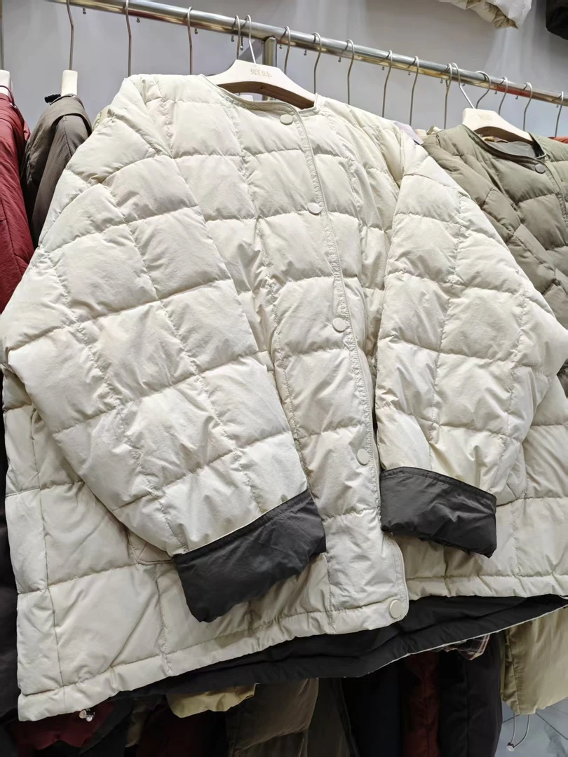 【严值穿搭】大码羽绒服女200斤圆领休闲白鸭绒保暖冬宽松爆款外套