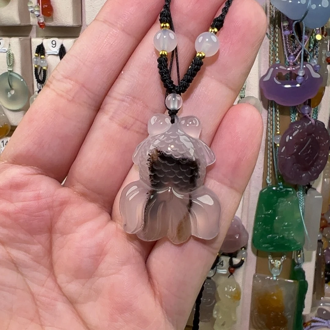 玛瑙/玉髓未镶嵌吊坠(赠链)