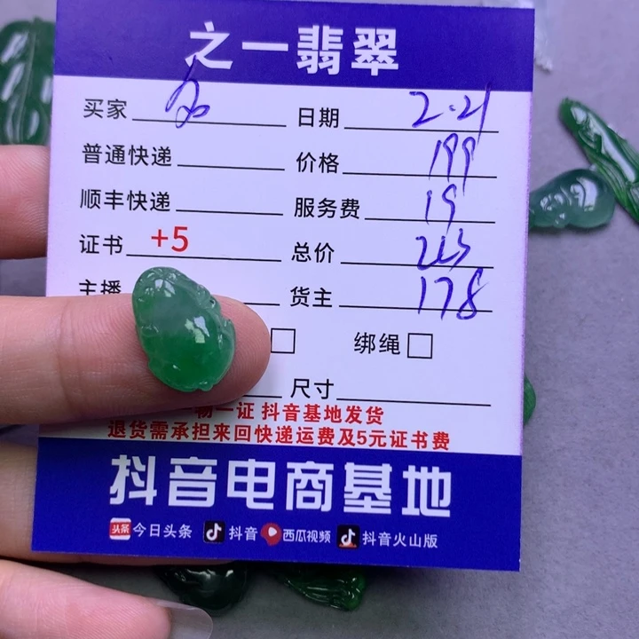 翡翠颈饰未镶嵌名*菜