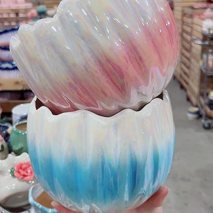 有孔.凑单10元陶瓷花盆发货！