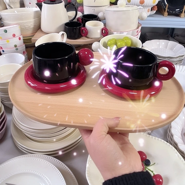 瓷片瑕疵特价咖啡杯碟