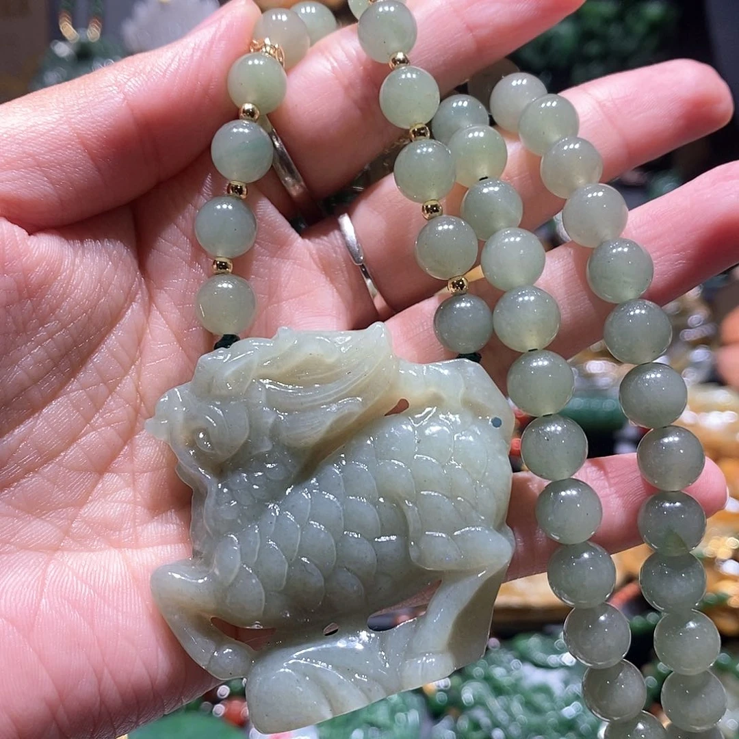 未镶嵌岫玉毛衣链