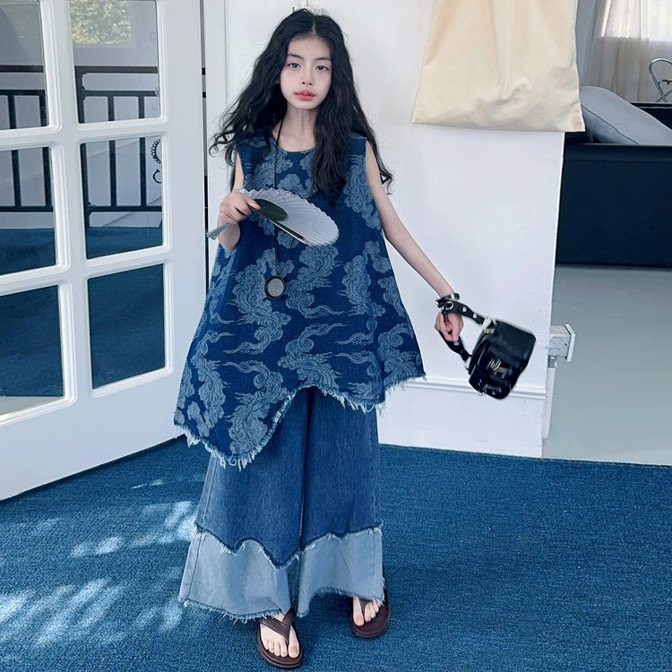 儿童女夏装套装2025新款女童国风休闲穿搭小女孩夏季新中式两件套