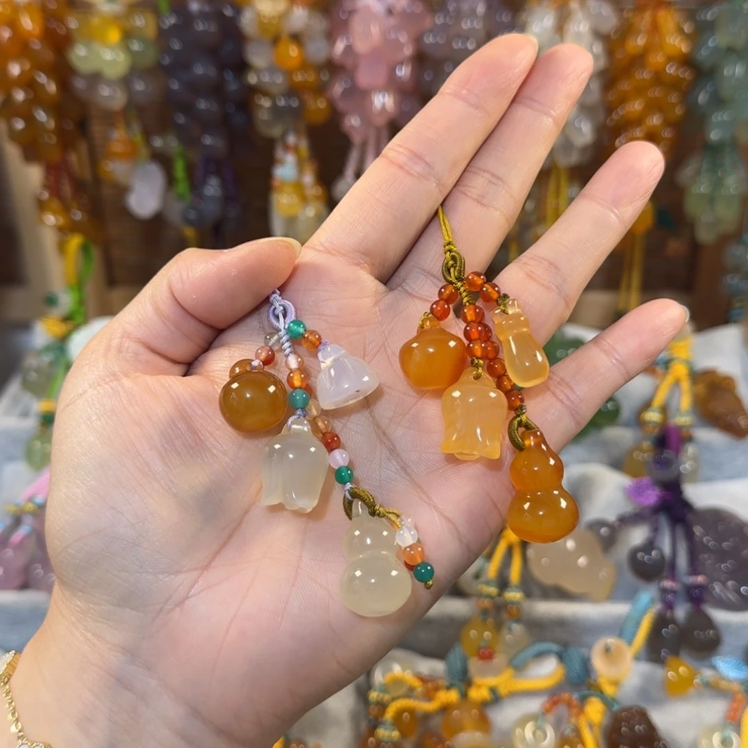 @***糖玛瑙/玉髓手机挂件福利款未镶嵌