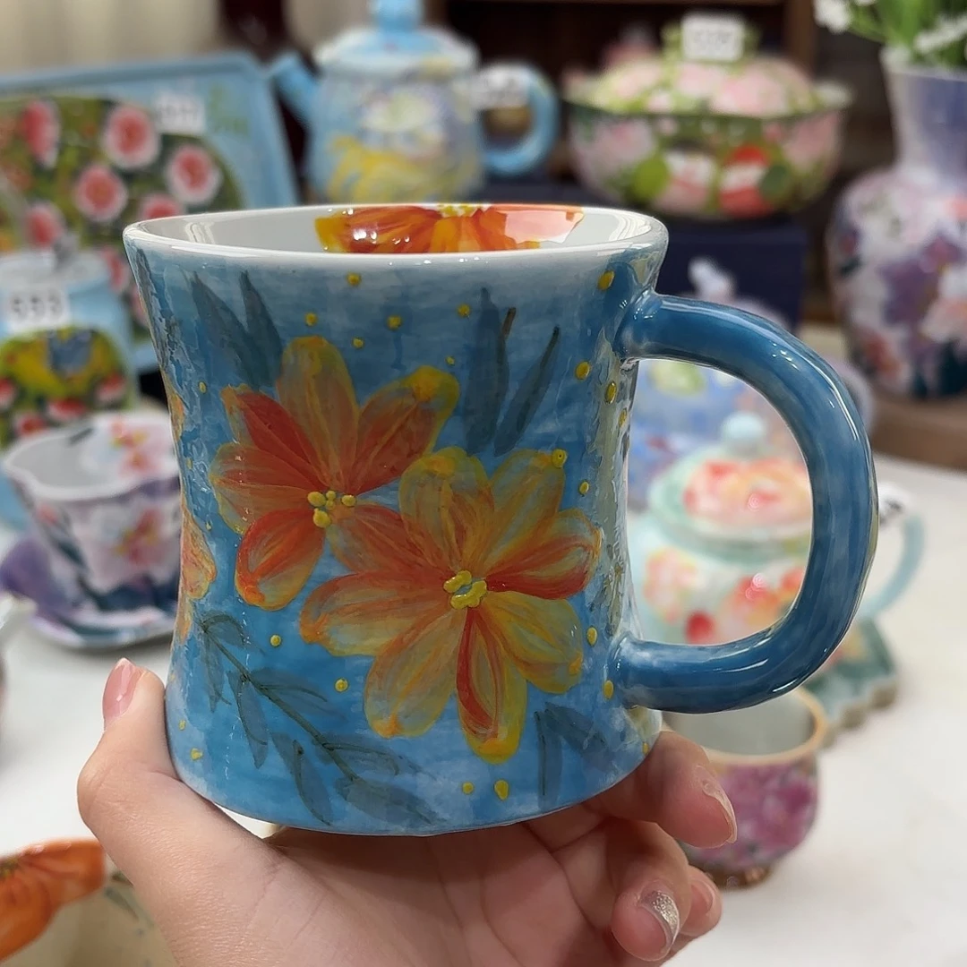 景德镇手绘高温釉下彩陶瓷茶具