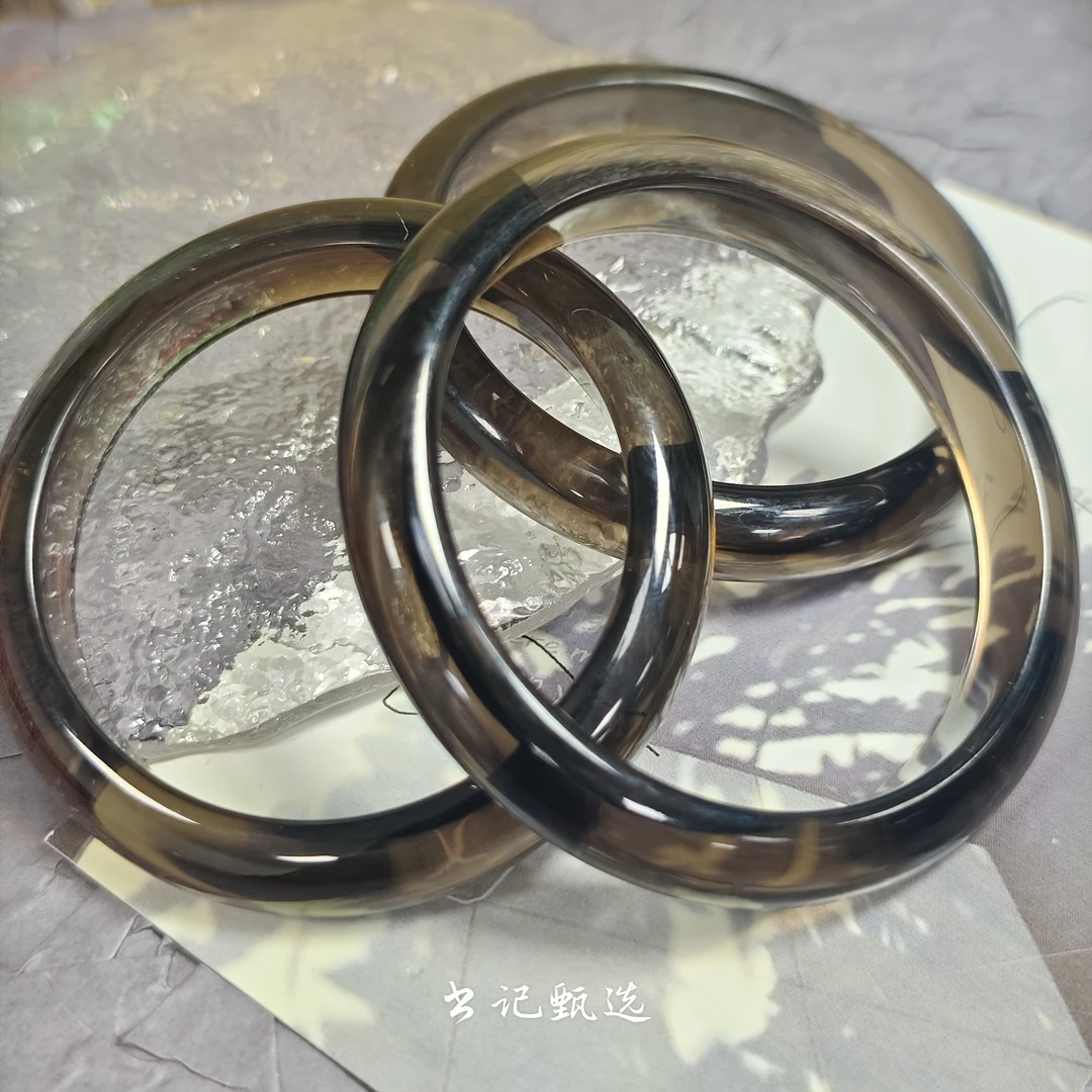 【书记甄选】天然冰种黑曜石手镯 多样性发一件 4745-51QQ