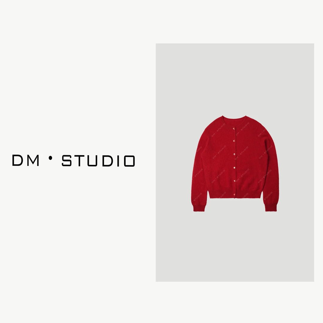 -DM•STUDIO/气质极简百搭秋冬100%绵羊毛针织开衫（24159）