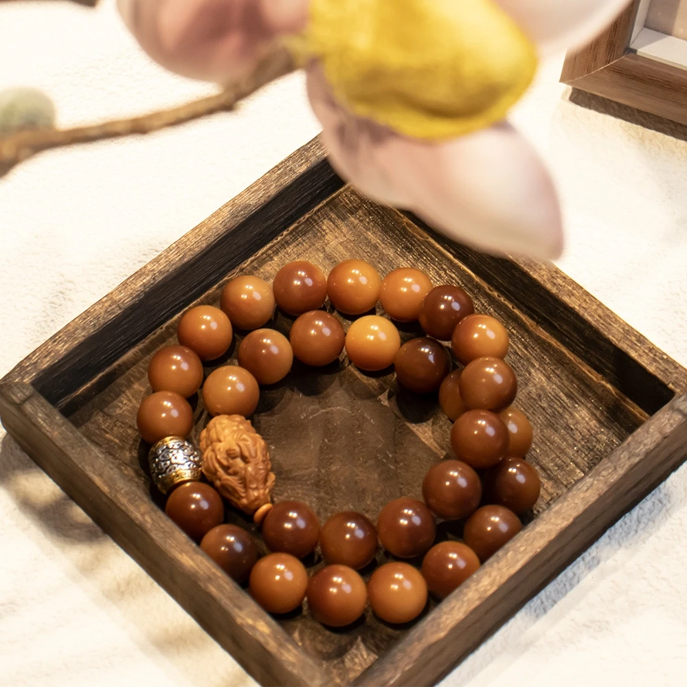 老料菩提双圈手串文玩赠大号盘玩袋男款PT030