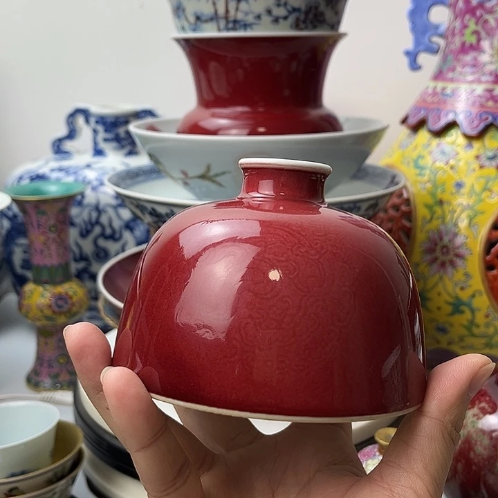 用***户摆件豇豆红釉 太白尊