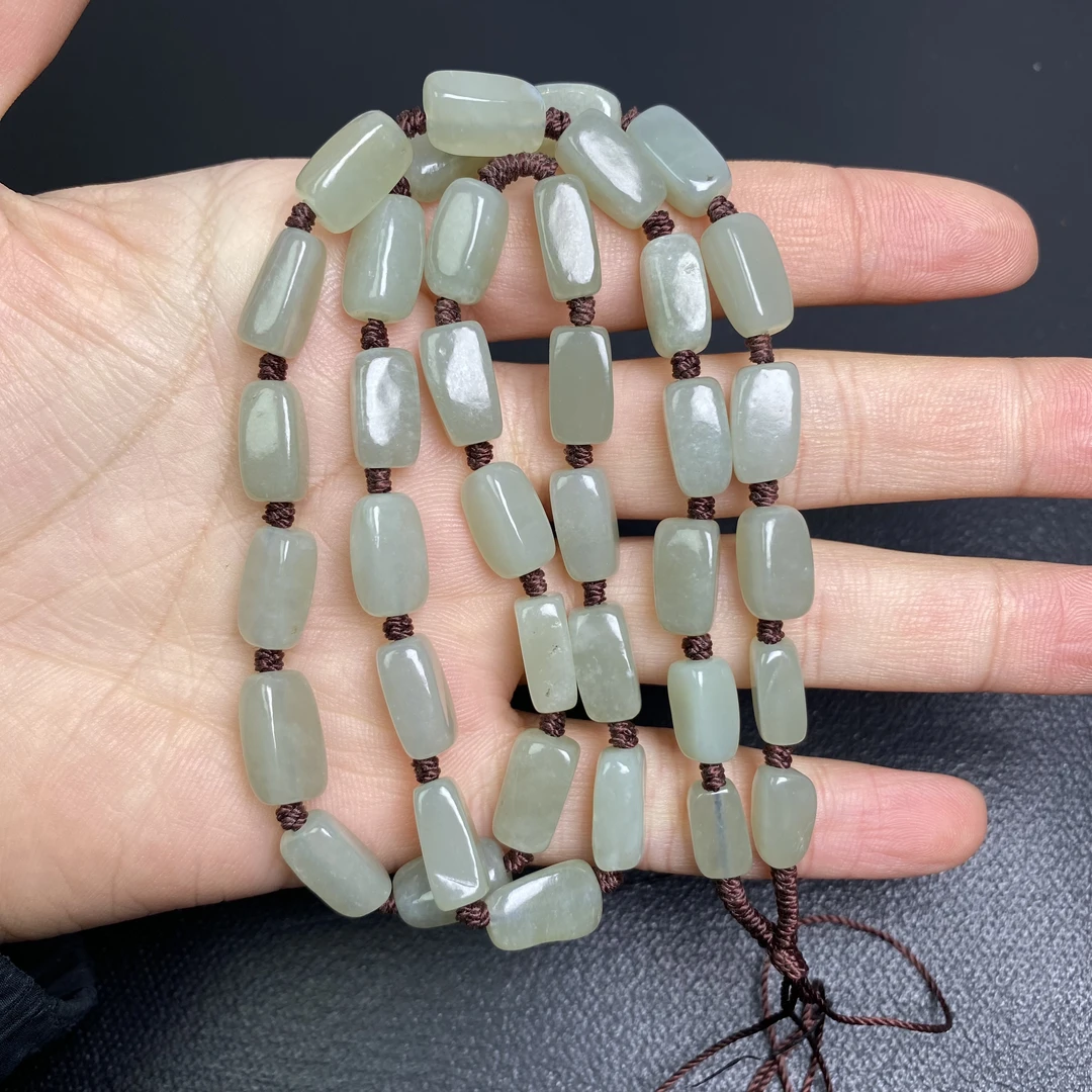 和田玉手工编织随形珠链吊坠项链颈饰吊坠挂绳多样性发货（微色差）