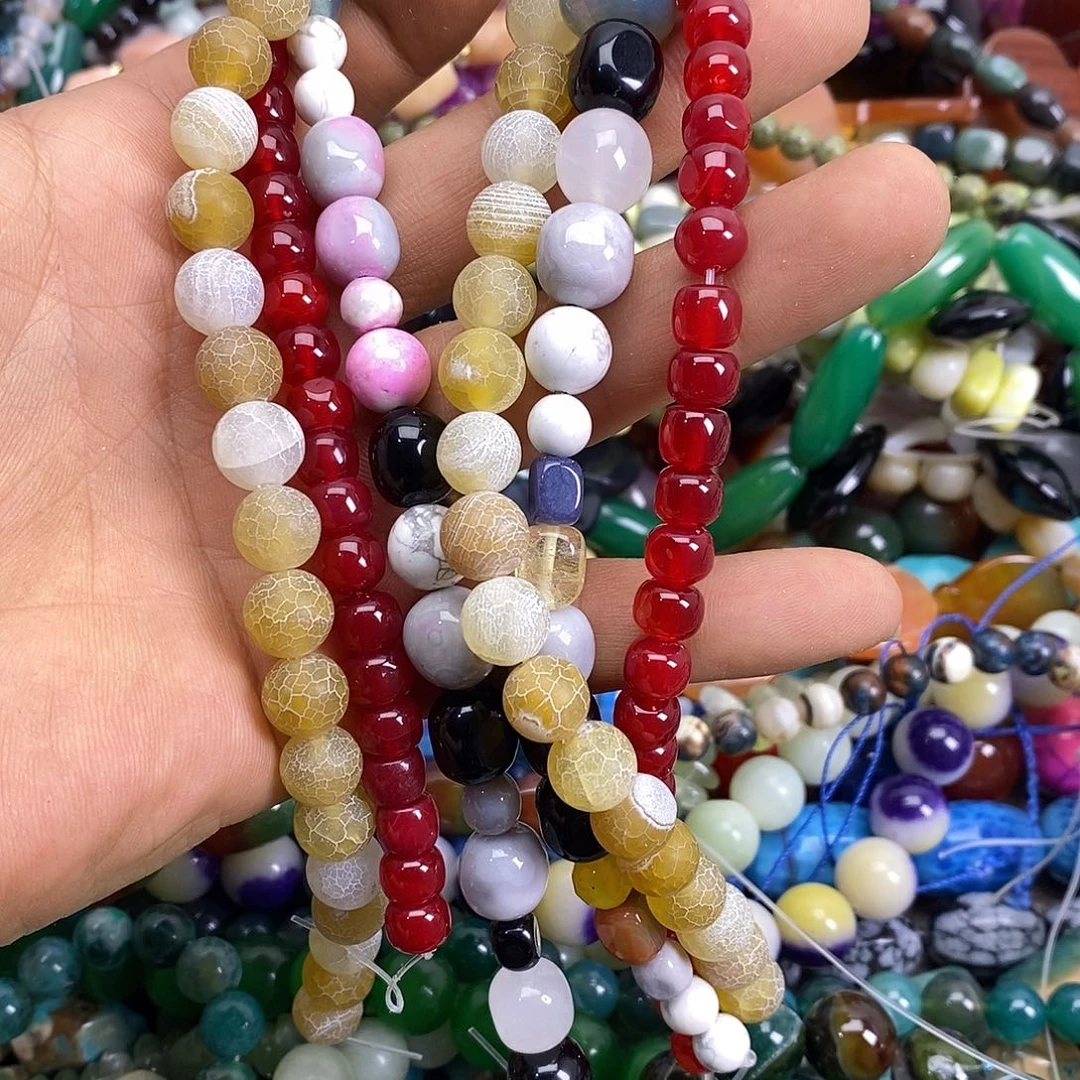 玛瑙/玉髓未镶嵌珠宝半成品随机三条装