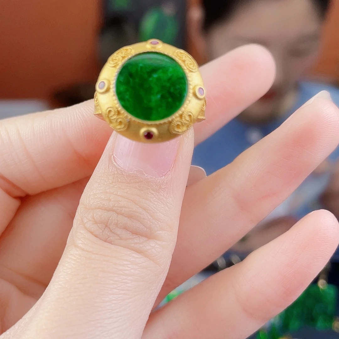 翡翠银S925镶嵌耳饰