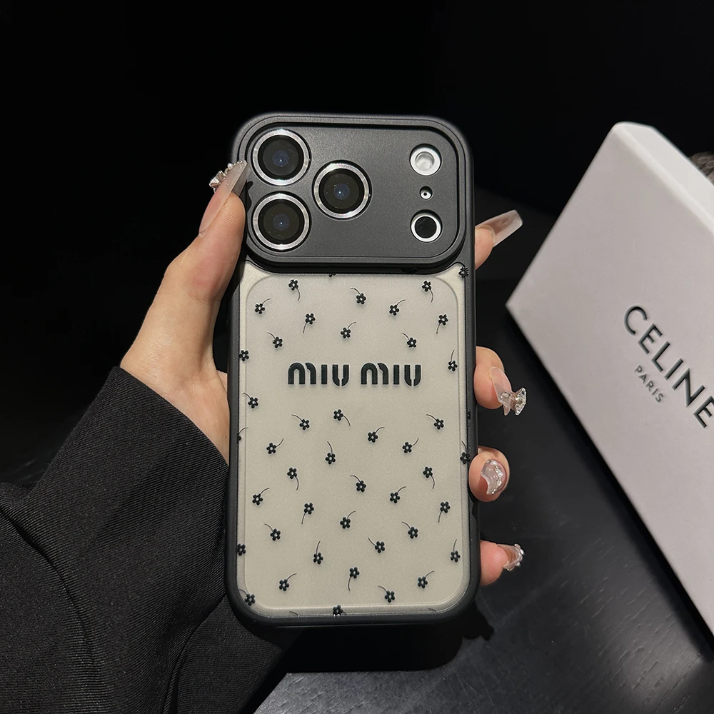潮牌miumiu适用iphone17promax手机壳苹果16promax磨砂15防摔14女